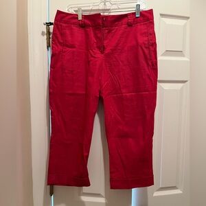 Red wide leg crop pants, New Directions, size 10